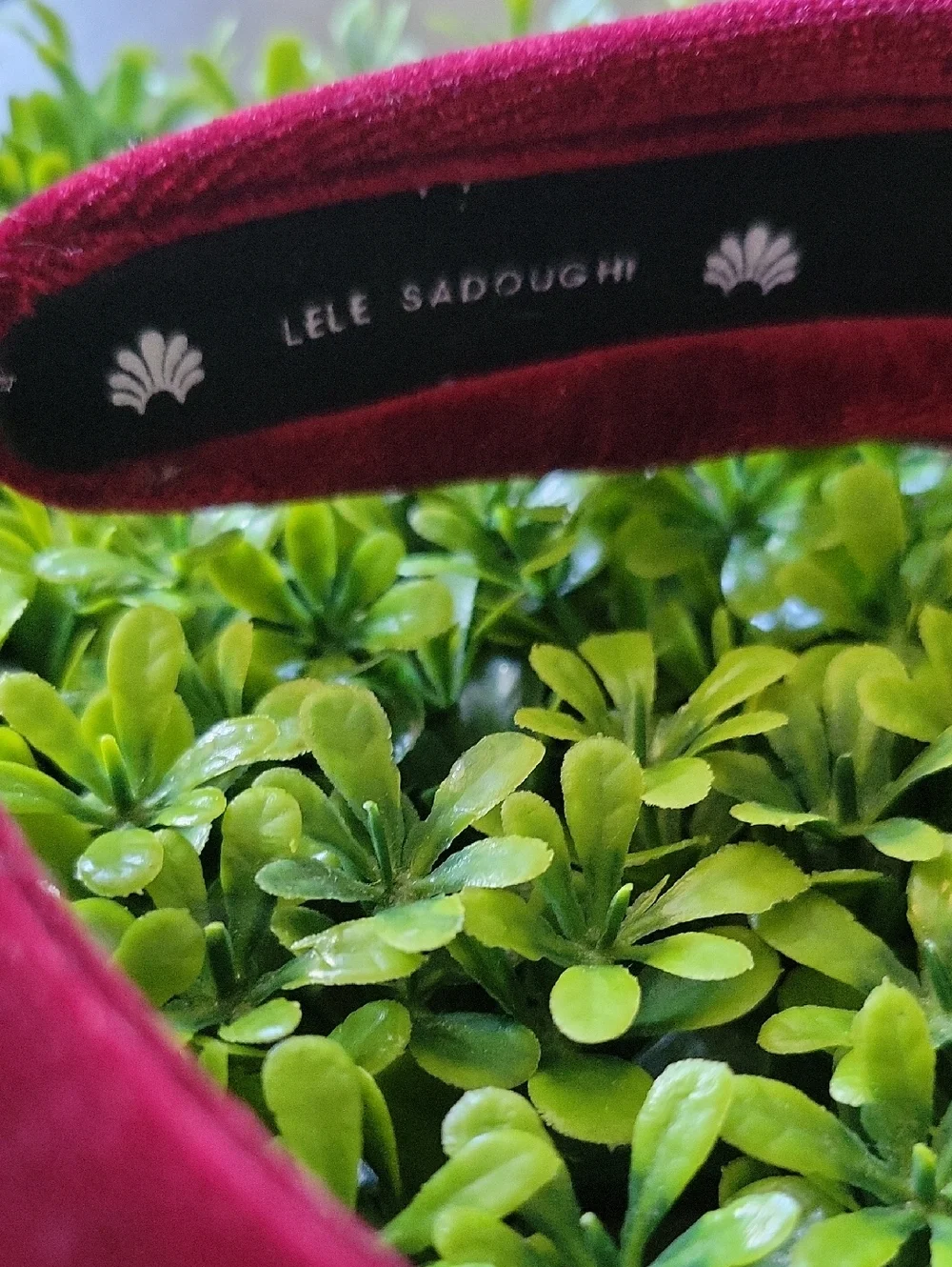 Lele Sadoughi Velvet Twist Knotted Top Headband Velour Maroon Pink Red FabFitFun